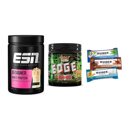 Home-Gym-Starter: ESN Designer + Psycho Pharma + 5× Weider BAR – alle enthaltenen Artikel