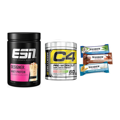 Home-Gym-Starter: ESN Designer + Cellucor C4 + 5× Weider BAR – alle enthaltenen Artikel