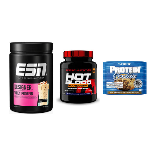 Home-Gym-Starter: ESN Designer + Scitec Hot + 5× Weider Protein – alle enthaltenen Artikel