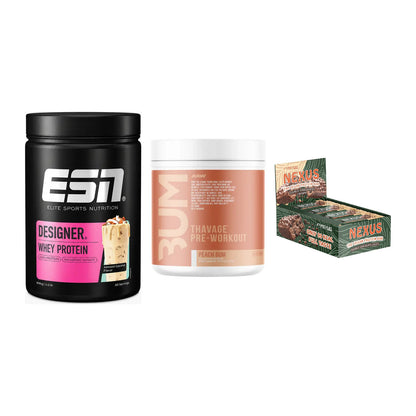 Home-Gym-Starter: ESN Designer + RAW Nutrition + 5× ProFuel Nexus – alle enthaltenen Artikel