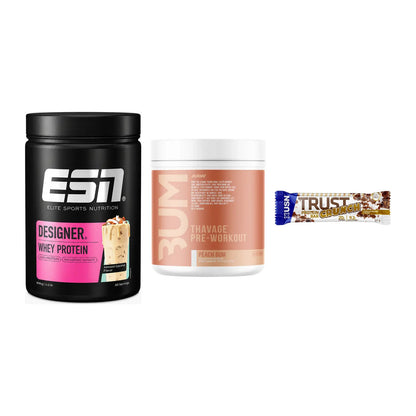 Home-Gym-Starter: ESN Designer + RAW Nutrition + 5× USN TRUST – alle enthaltenen Artikel