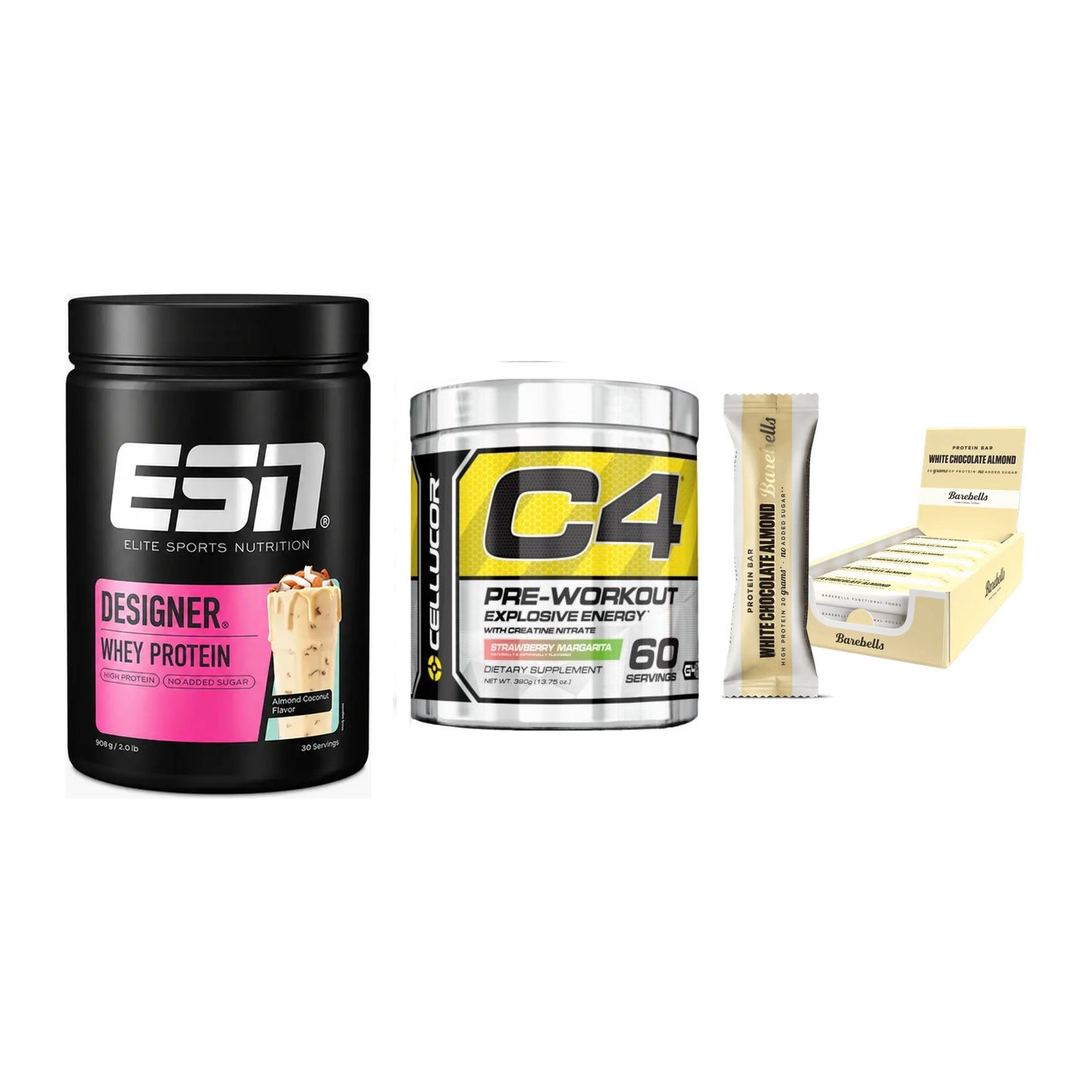 Home-Gym-Starter: ESN Designer + Cellucor C4 + 5× Barebells – alle enthaltenen Artikel