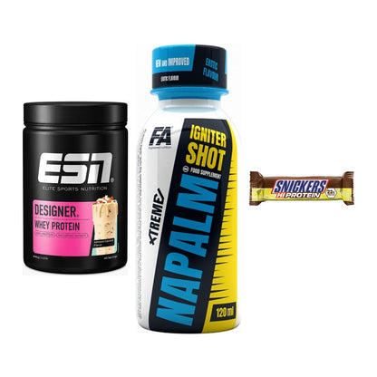 Home-Gym-Starter: ESN Designer + FA Nutrition + 5× Snickers High – alle enthaltenen Artikel
