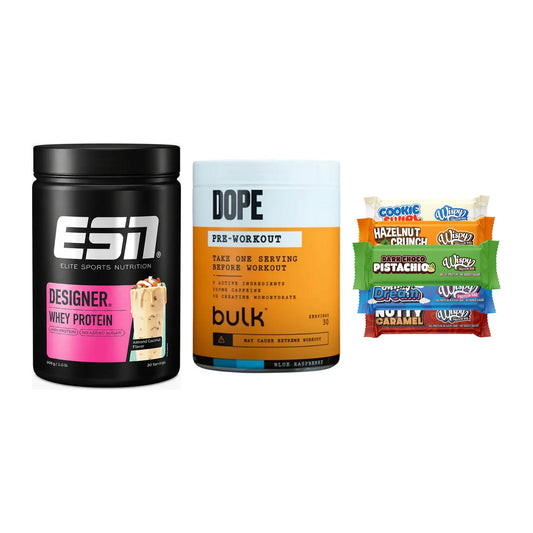 Home-Gym-Starter: ESN Designer + Bulk Dope + 5× Wispy Protein – alle enthaltenen Artikel