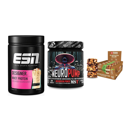 Home-Gym-Starter: ESN Designer + MST NeuroPump + 5× MaxiNutrition – alle enthaltenen Artikel