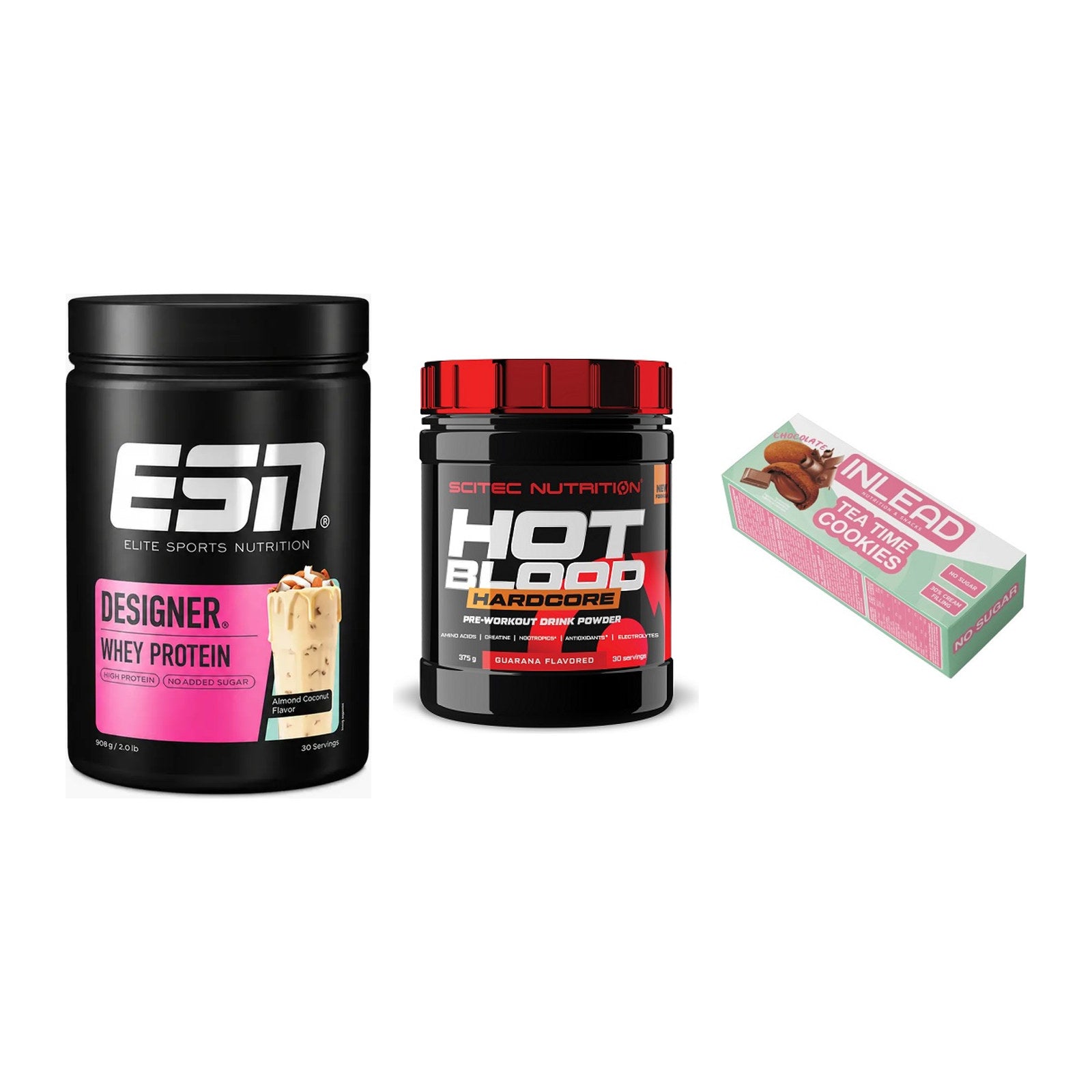 Home-Gym-Starter: ESN Designer + Scitec Hot + 5× INLEAD Tea Time – alle enthaltenen Artikel