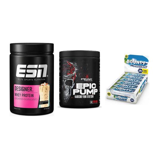 Home-Gym-Starter: ESN Designer + Peak EPIC Pump + 5× Bounty High – alle enthaltenen Artikel