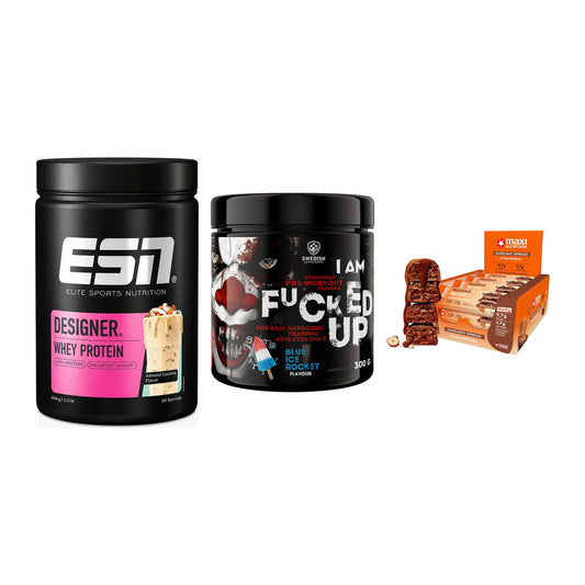Home-Gym-Starter: ESN Designer + Swedish Supplem + 5× MaxiNutrition – alle enthaltenen Artikel