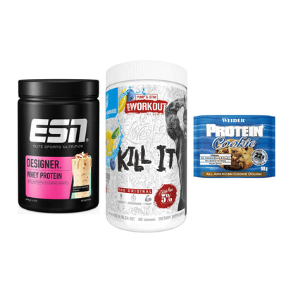 Home-Gym-Starter: ESN Designer + Rich Piana 5% + 5× Weider Protein – alle enthaltenen Artikel