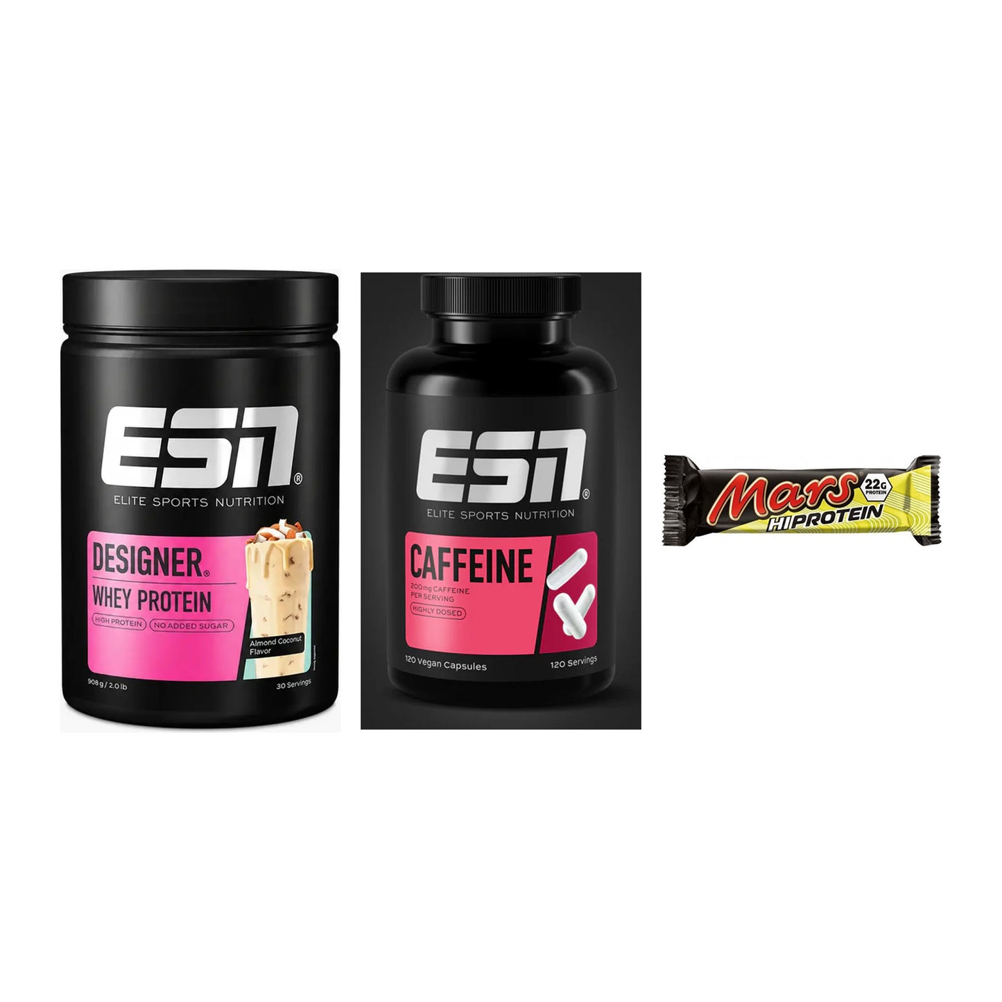 Home-Gym-Starter: ESN Designer + ESN Caffeine + 5× Mars High – alle enthaltenen Artikel