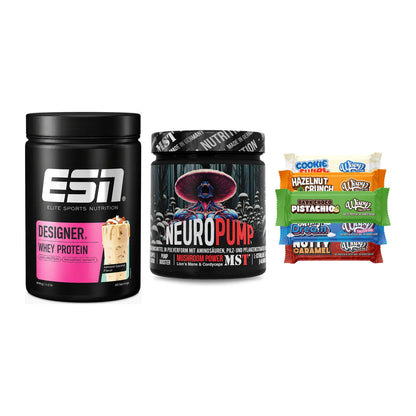 Home-Gym-Starter: ESN Designer + MST NeuroPump + 5× Wispy Protein – alle enthaltenen Artikel