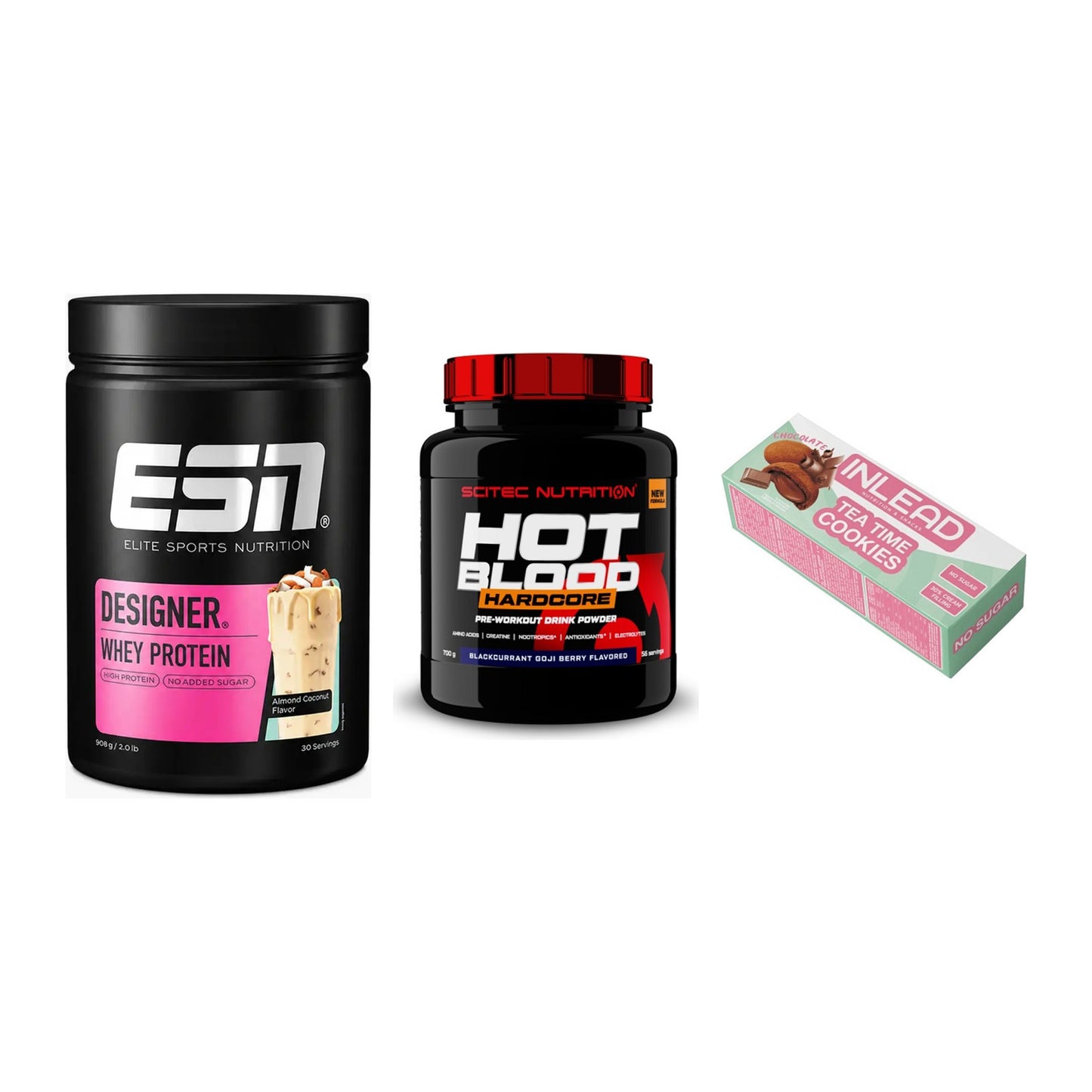 Home-Gym-Starter: ESN Designer + Scitec Hot + 5× INLEAD Tea Time – alle enthaltenen Artikel