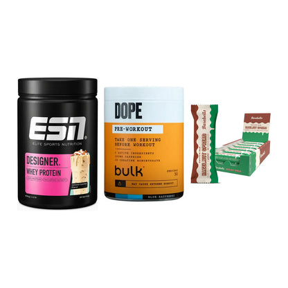 Home-Gym-Starter: ESN Designer + Bulk Dope + 5× Barebells – alle enthaltenen Artikel