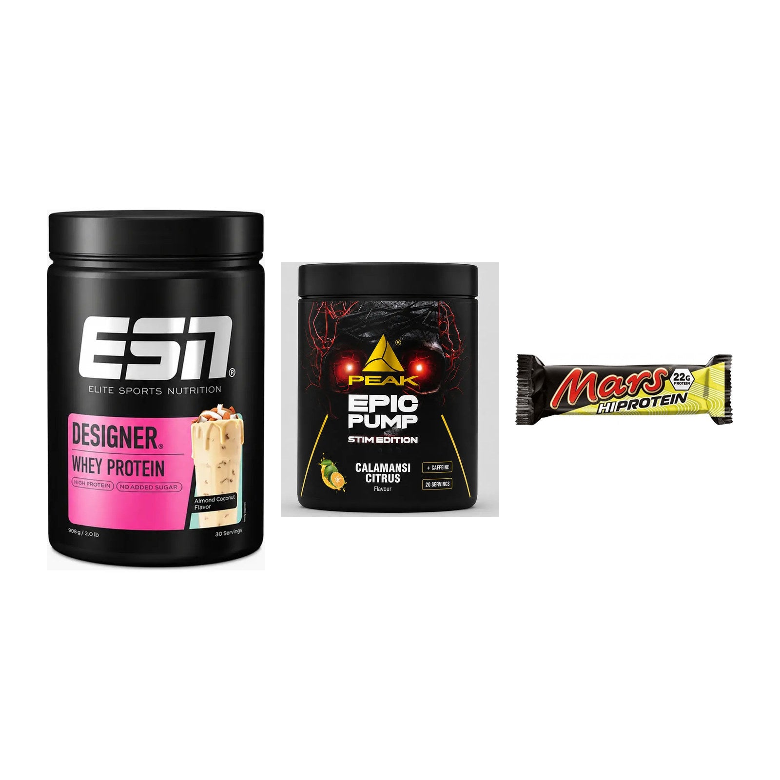 Home-Gym-Starter: ESN Designer + Peak Epic Pump + 5× Mars High – alle enthaltenen Artikel