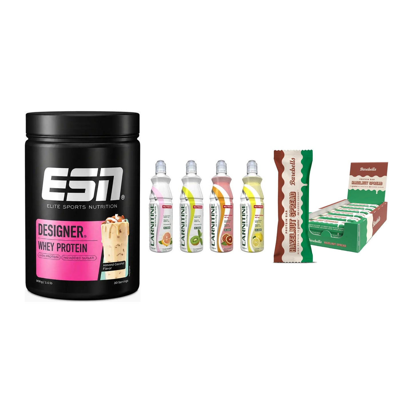 Home-Gym-Starter: ESN Designer + Nutrend Activit + 5× Barebells – alle enthaltenen Artikel