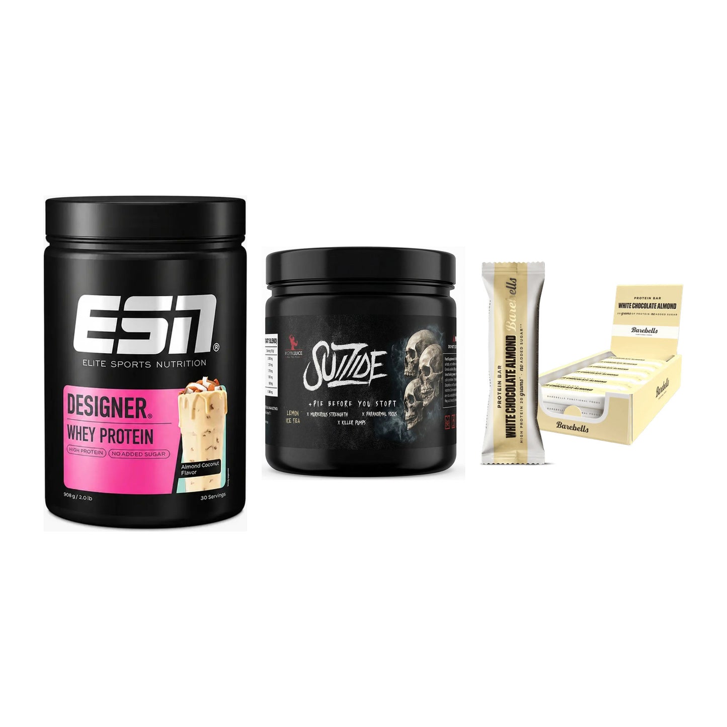 Home-Gym-Starter: ESN Designer + #GYMJUICE + 5× Barebells – alle enthaltenen Artikel