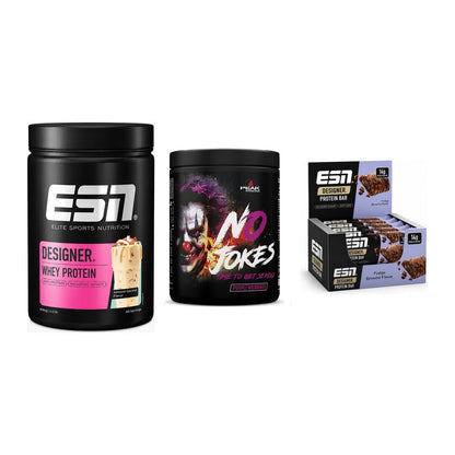 Home-Gym-Starter: ESN Designer Whey + Peak No Jokes + 1 weitere – alle enthaltenen Artikel