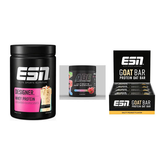 Home-Gym-Starter: ESN Designer + Applied Nutriti + 5× ESN Goat Bar – alle enthaltenen Artikel