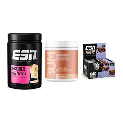 Home-Gym-Starter: ESN Designer Whey + RAW Nutrition CBUM + 1 weitere – alle enthaltenen Artikel