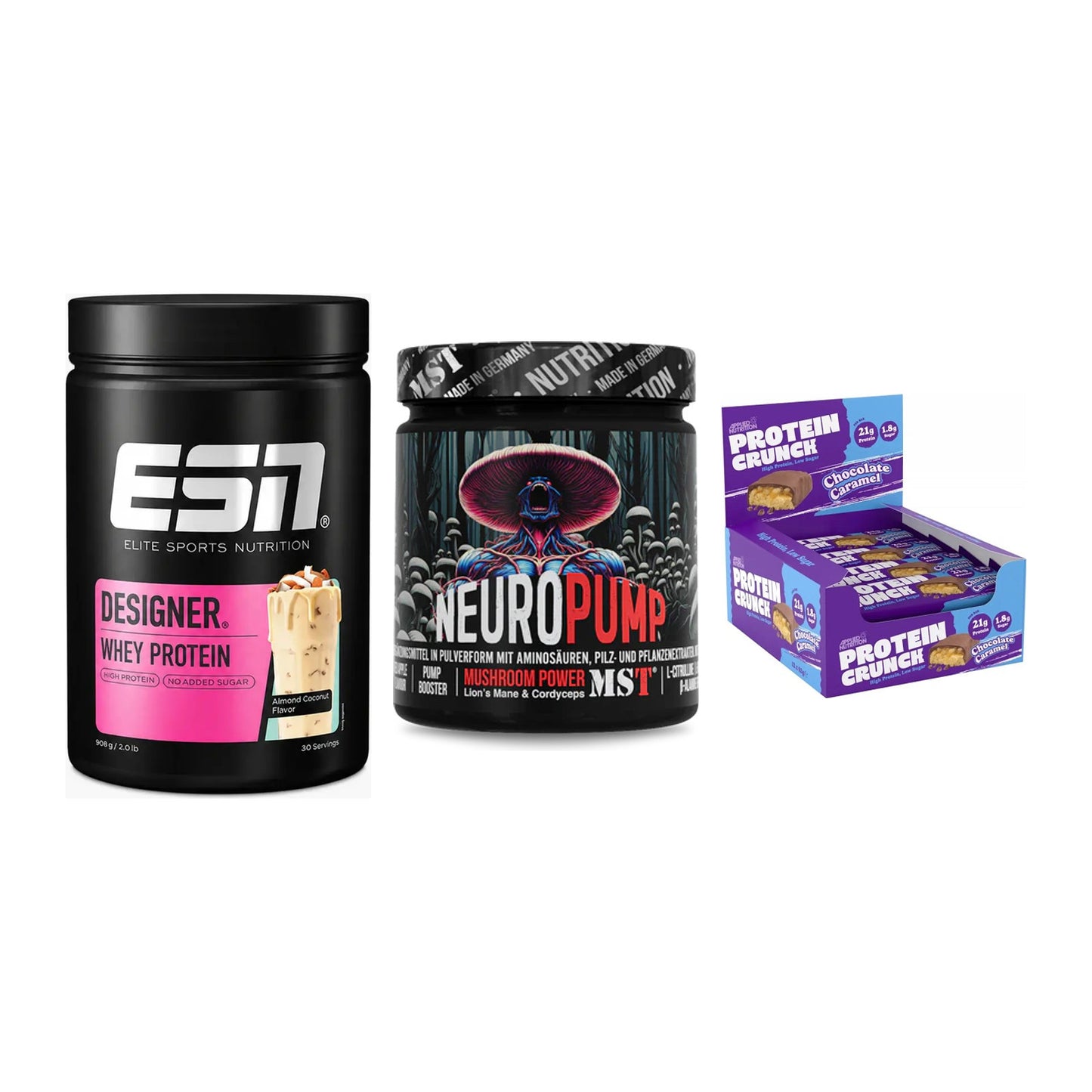 Home-Gym-Starter: ESN Designer + MST NeuroPump + 5× Applied Protein – alle enthaltenen Artikel