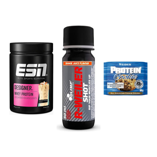 Home-Gym-Starter: ESN Designer + Olimp R-Weiler + 5× Weider Protein – alle enthaltenen Artikel