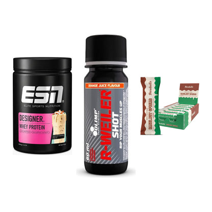 Home-Gym-Starter: ESN Designer + Olimp R-Weiler + 5× Barebells – alle enthaltenen Artikel
