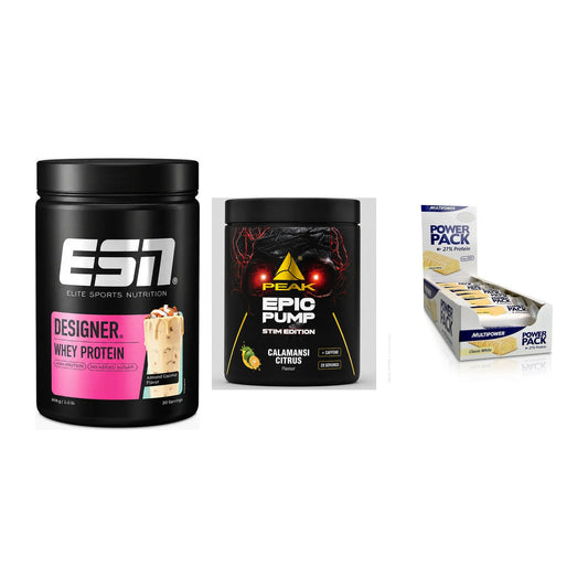Home-Gym-Starter: ESN Designer + Peak Epic Pump + 5× Multipower – alle enthaltenen Artikel