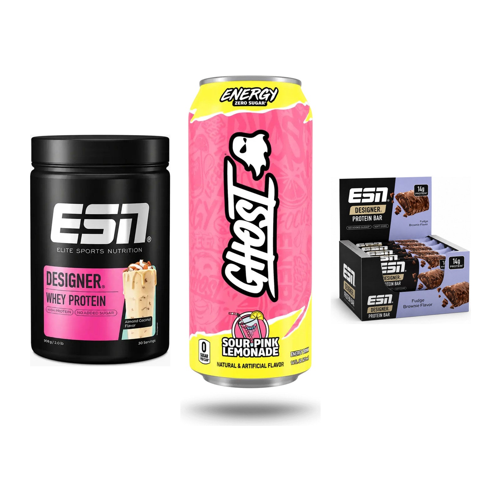 Home-Gym-Starter: ESN Designer Whey + Ghost Energy + 1 weitere – alle enthaltenen Artikel