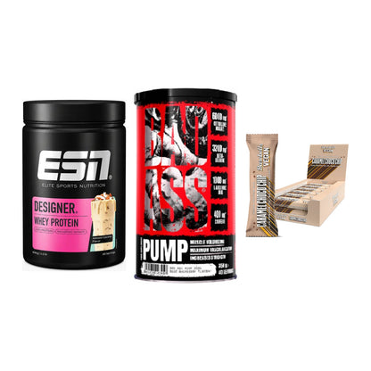 Home-Gym-Starter: ESN Designer + BAD ASS Pump + 5× Barebells Vegan – alle enthaltenen Artikel