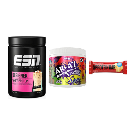 Home-Gym-Starter: ESN Designer + AK47 Labs + 5× Body Attack – alle enthaltenen Artikel