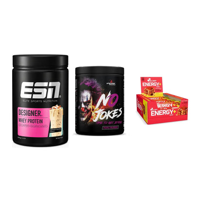 Home-Gym-Starter: ESN Designer + Peak No Jokes + 5× Olimp Energy – alle enthaltenen Artikel