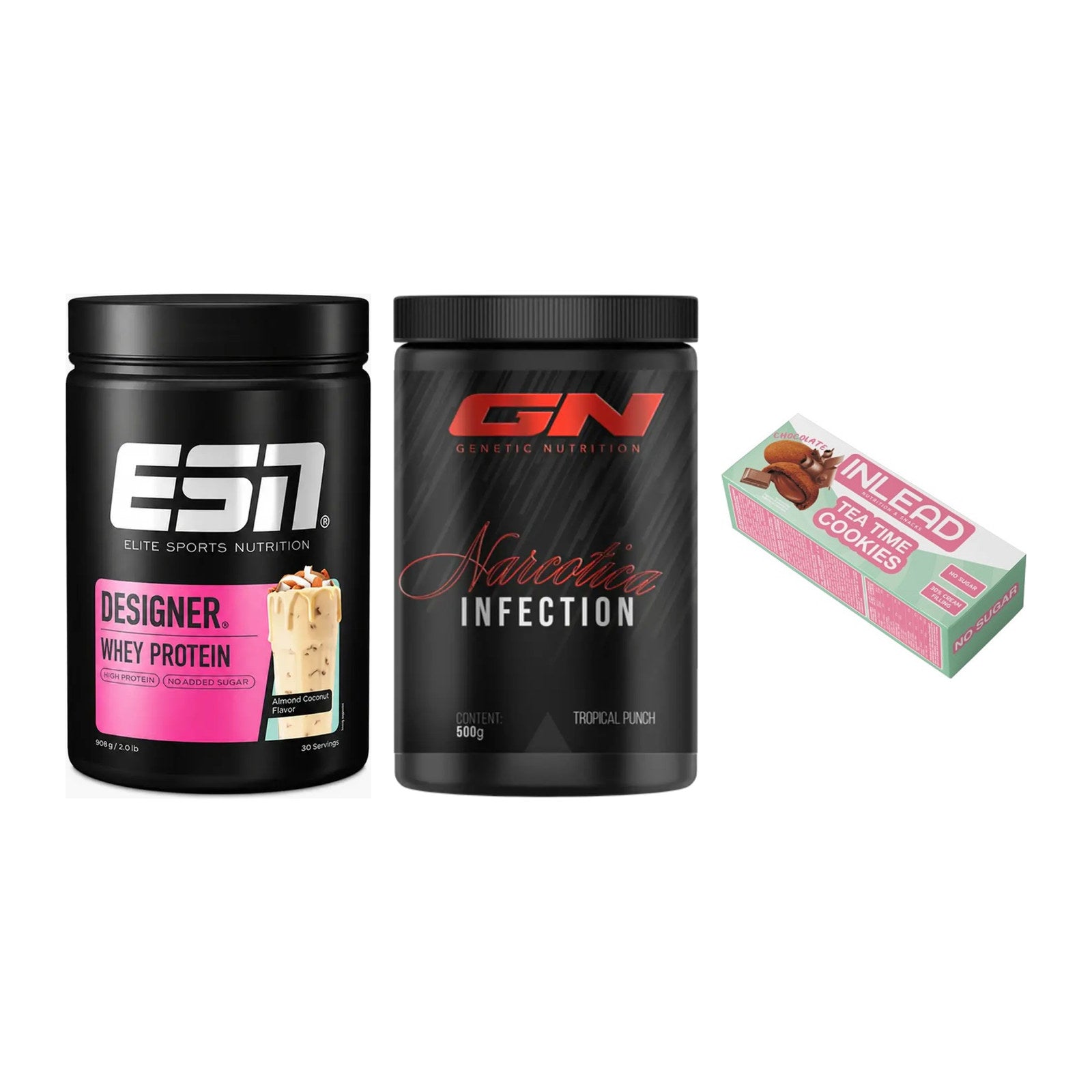 Home-Gym-Starter: ESN Designer + GN Narcotica + 5× INLEAD Tea Time – alle enthaltenen Artikel