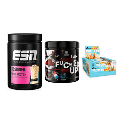 Home-Gym-Starter: ESN Designer + Swedish Supplem + 5× Olimp Protein – alle enthaltenen Artikel