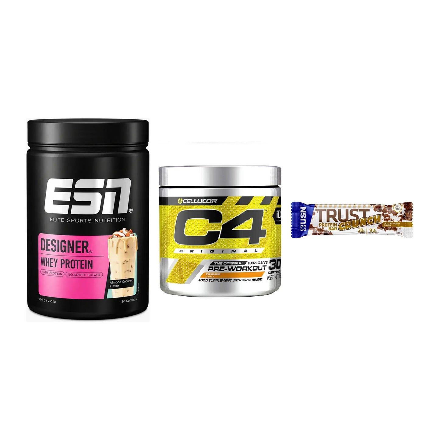 Home-Gym-Starter: ESN Designer + Cellucor C4 + 5× USN TRUST – alle enthaltenen Artikel