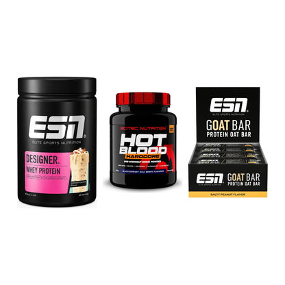 Home-Gym-Starter: ESN Designer + Scitec Hot + 5× ESN Goat Bar – alle enthaltenen Artikel
