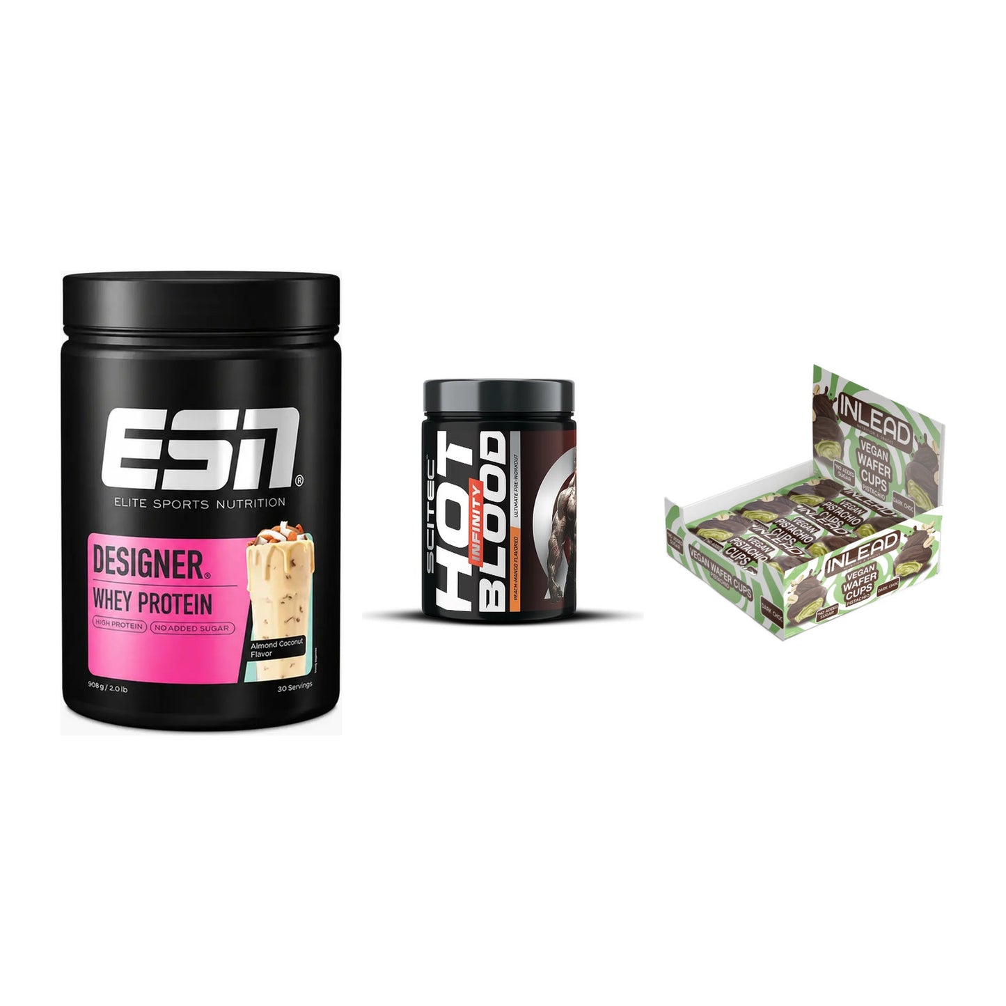 Home-Gym-Starter: ESN Designer + Scitec Hot + 5× INLEAD Wafer – alle enthaltenen Artikel