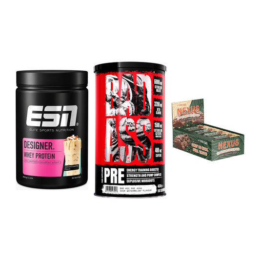 Home-Gym-Starter: ESN Designer + BAD ASS Pre + 5× ProFuel Nexus – alle enthaltenen Artikel