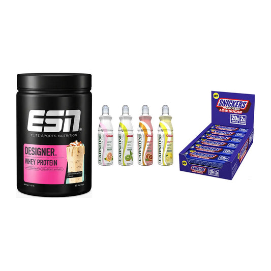 Home-Gym-Starter: ESN Designer + Nutrend Activit + 5× Snickers LOW – alle enthaltenen Artikel