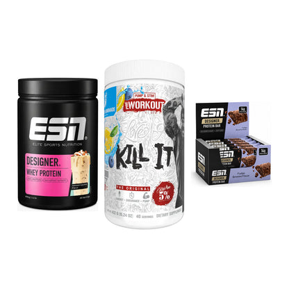 Home-Gym-Starter: ESN Designer Whey + Rich Piana 5% + 1 weitere – alle enthaltenen Artikel