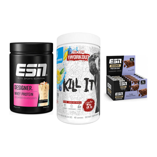 Home-Gym-Starter: ESN Designer Whey + Rich Piana 5% + 1 weitere – alle enthaltenen Artikel