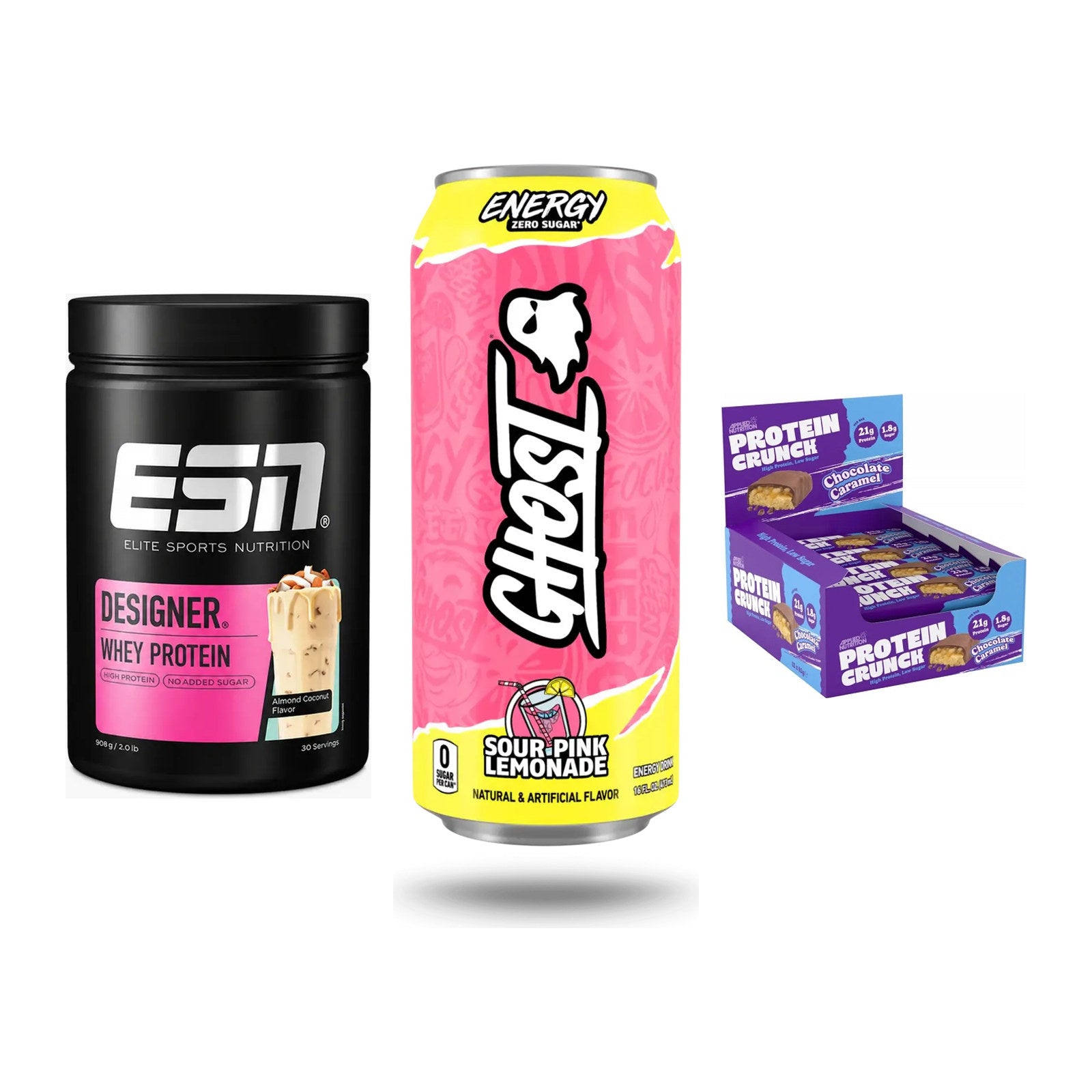 Home-Gym-Starter: ESN Designer + Ghost Energy + 5× Applied Protein – alle enthaltenen Artikel