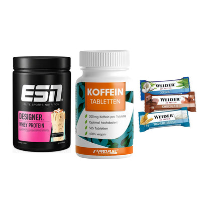 Home-Gym-Starter: ESN Designer + ProFuel Koffein + 5× Weider BAR – alle enthaltenen Artikel