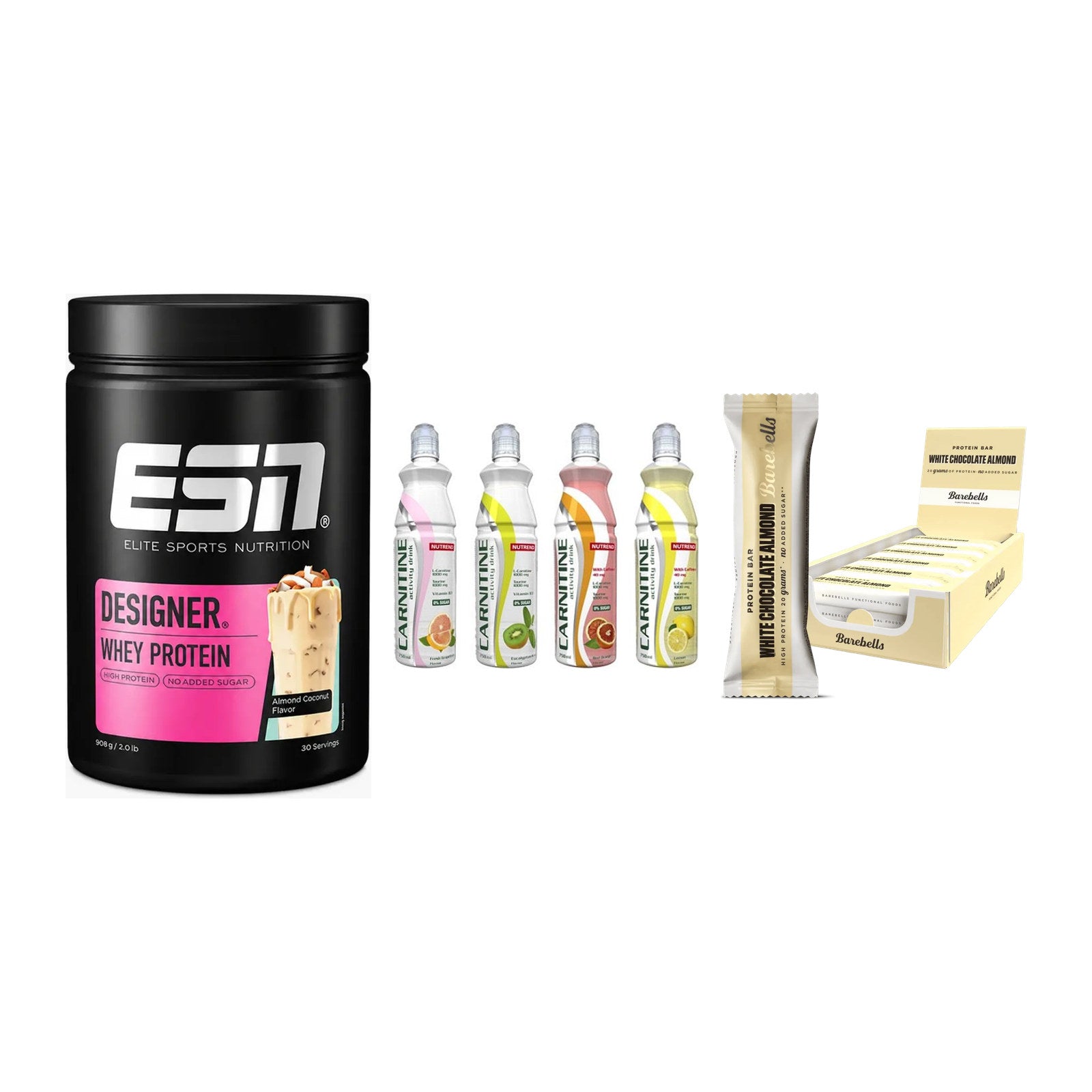 Home-Gym-Starter: ESN Designer + Nutrend Activit + 5× Barebells – alle enthaltenen Artikel