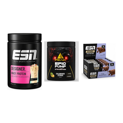 Home-Gym-Starter: ESN Designer Whey + Peak Epic Pump + 1 weitere – alle enthaltenen Artikel