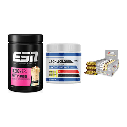 Home-Gym-Starter: ESN Designer + USP Labs Jack3d + 5× MaxiNutrition – alle enthaltenen Artikel