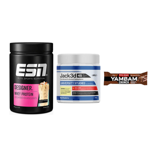Home-Gym-Starter: ESN Designer + USP Labs Jack3d + 5× Body Attack – alle enthaltenen Artikel