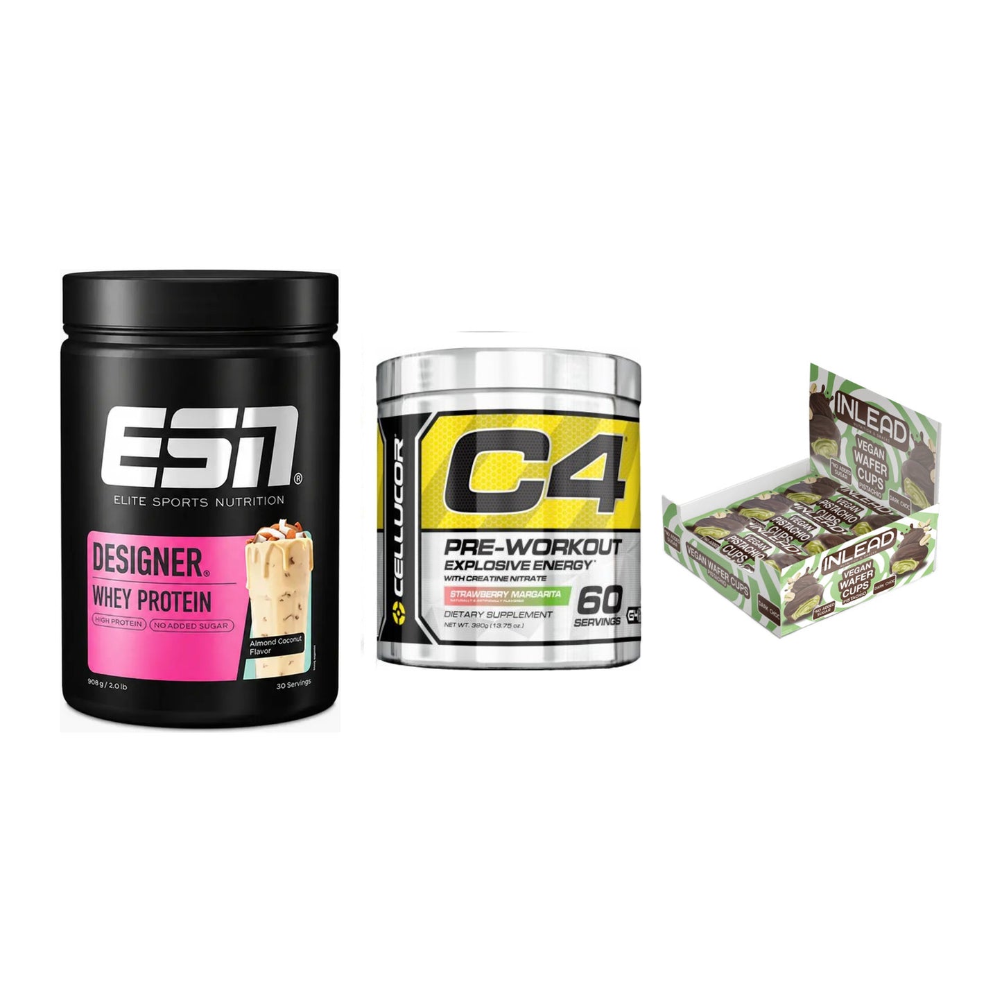 Home-Gym-Starter: ESN Designer + Cellucor C4 + 5× INLEAD Wafer – alle enthaltenen Artikel