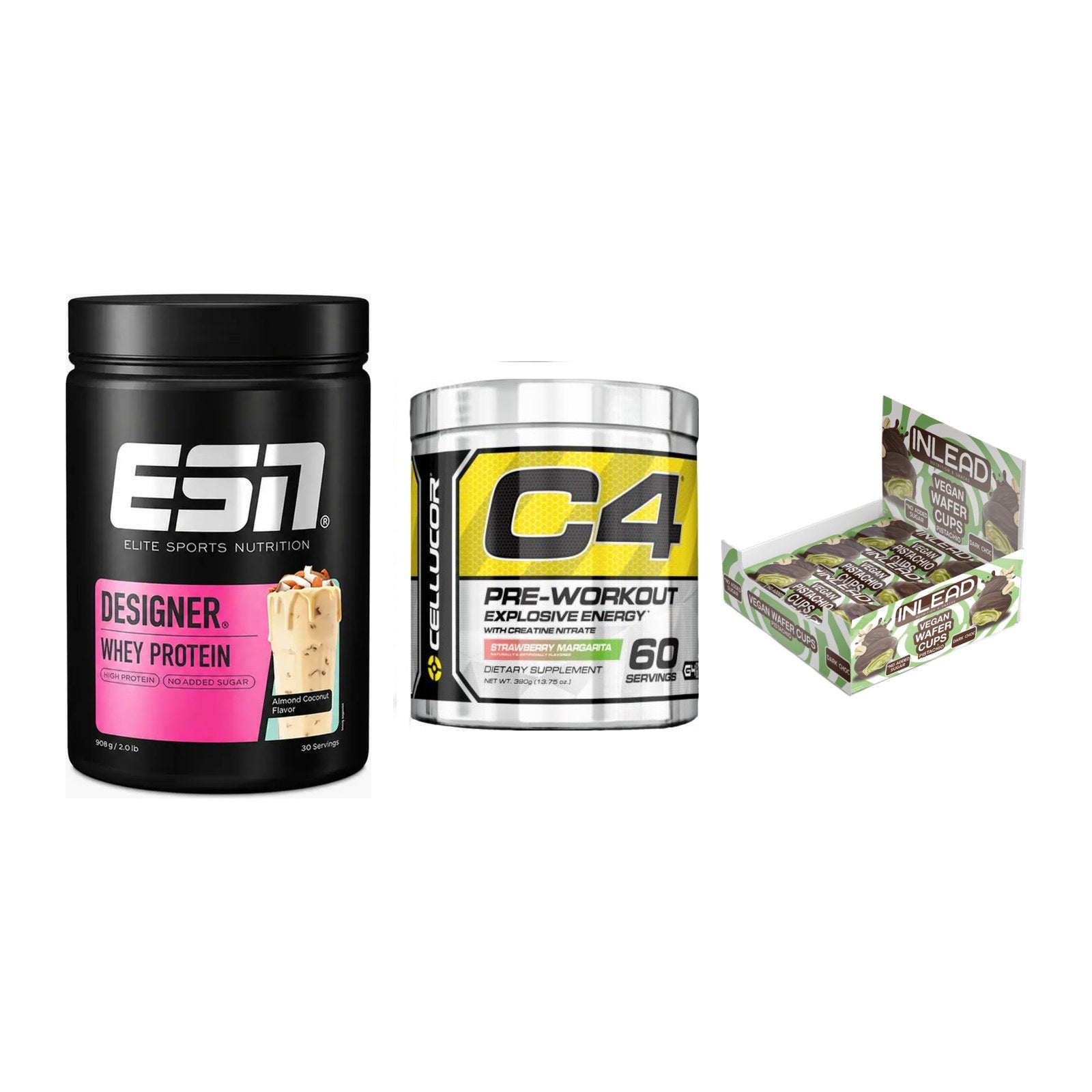 Home-Gym-Starter: ESN Designer + Cellucor C4 + 5× INLEAD Wafer – alle enthaltenen Artikel