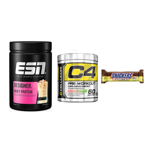 Home-Gym-Starter: ESN Designer + Cellucor C4 + 5× Snickers High – alle enthaltenen Artikel