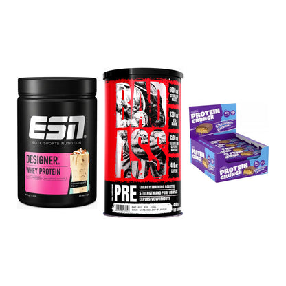 Home-Gym-Starter: ESN Designer + BAD ASS Pre + 5× Applied Protein – alle enthaltenen Artikel